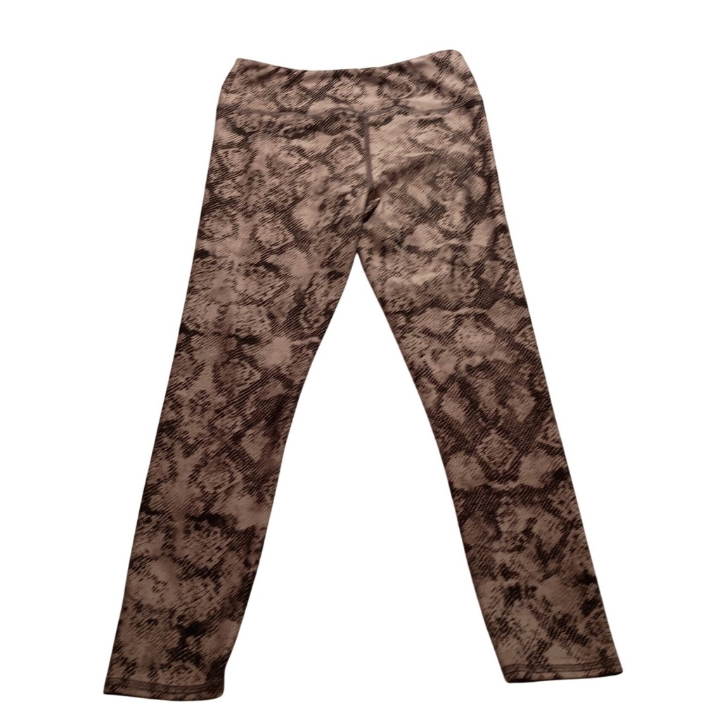 Unbranded Leggings Snakeskin Print High Waist Taupe Black Activewear Tights NWOT